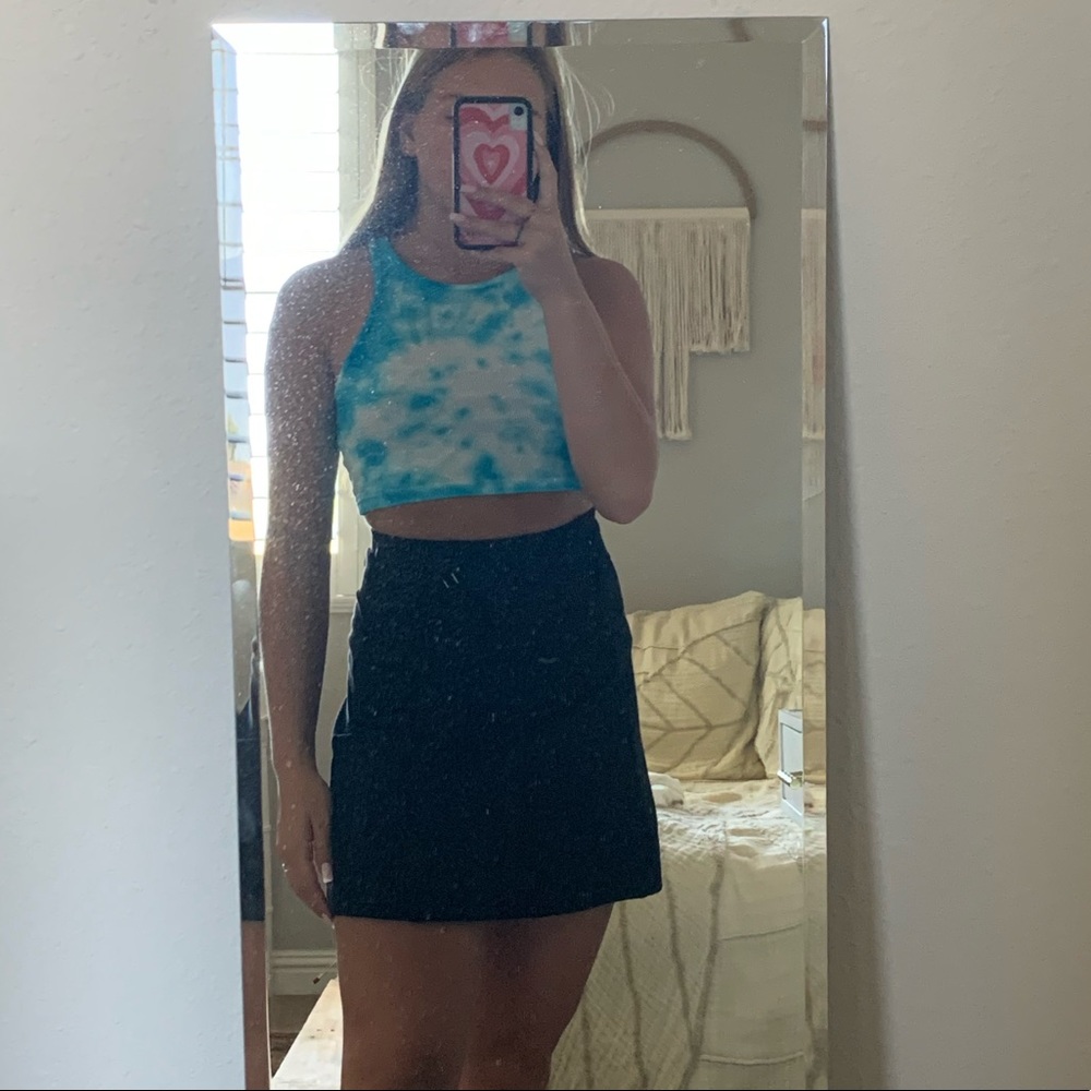 Black mini skirt